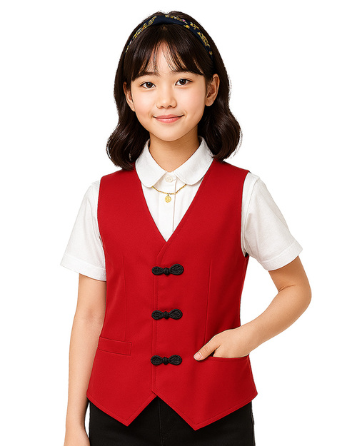 合唱團服 中式背心 紅色 <span>SHO-D29</span>示意圖