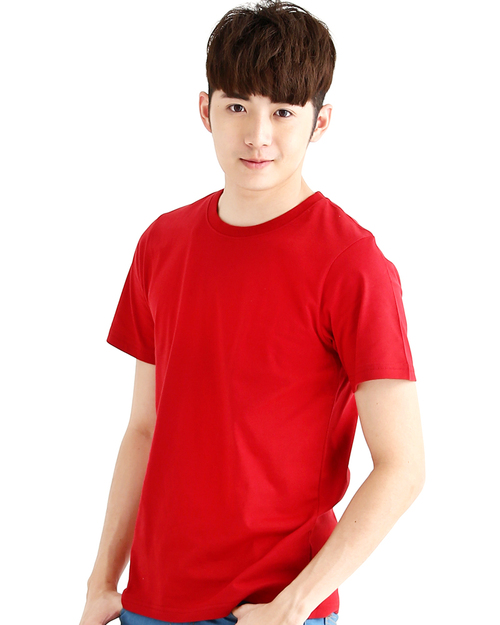 T恤純棉圓領短袖中性版-大紅色<span>TC25B-A01-217</span>示意圖
