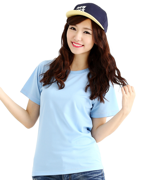 T恤純棉圓領短袖腰身版-水藍<span>TC25G-A01-212</span>示意圖