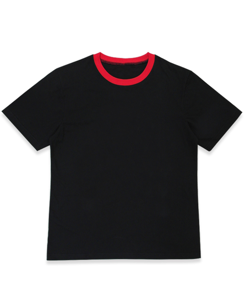 T恤訂製款圓領休閒中性-黑紅<span>tcanb-a01-00017</span>示意圖