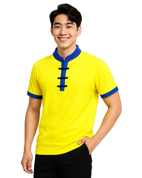 POLO訂製款｜中國領中性版｜黃配藍｜<span>TCANB-S01-00025</span>示意圖
