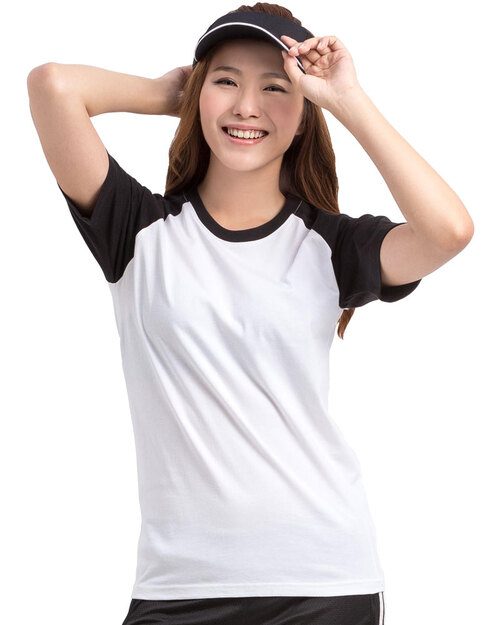 客製化T恤斜袖腰身-黑白<span>TCANG-A01-00218</span>示意圖