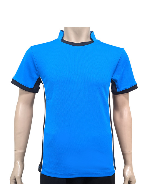 T恤訂製 立領 短袖 中性 翠藍黑 <span>TCANG-C01-00238</span>示意圖