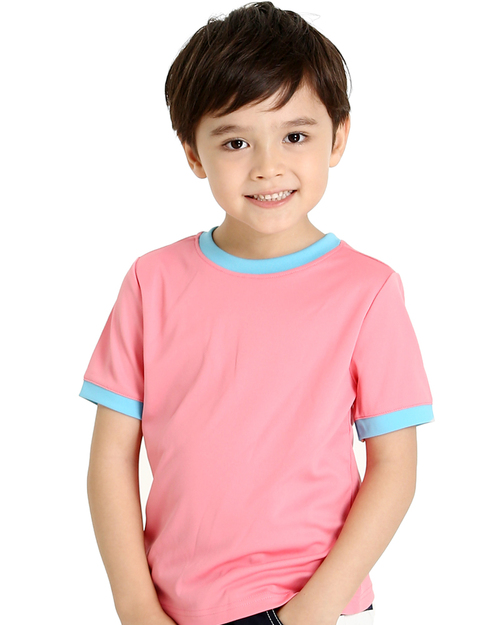 T恤訂製款簡約風雙配色童版-粉紅水藍<span>tcank-a01-00077</span>示意圖