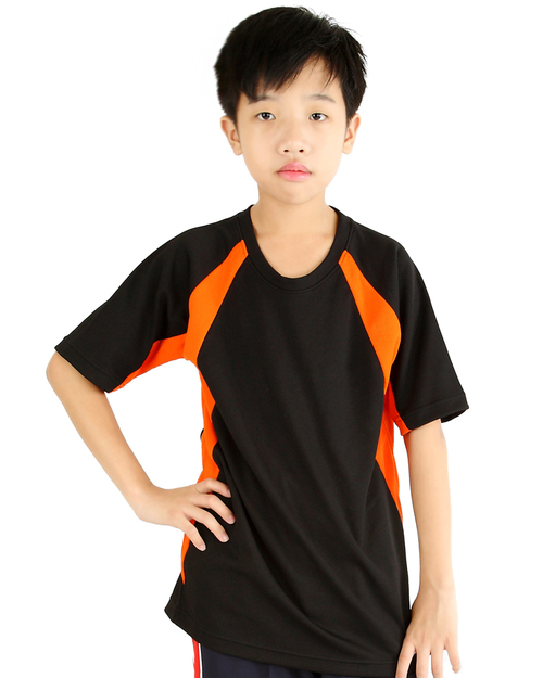 T恤訂製款運動風童版-黑橘<span>tcank-a01-00081</span>示意圖