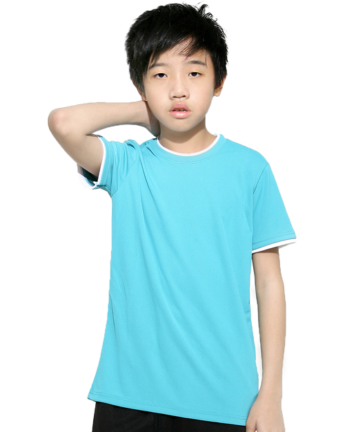 T恤訂製款簡約風童版-水藍白<span>tcank-a01-00088</span>示意圖