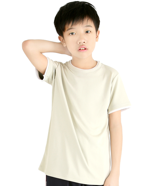 T恤訂製款簡約風童版-茶色白<span>tcank-a01-00090</span>示意圖