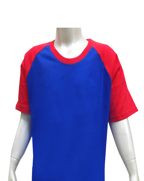 T恤訂製款斜袖款 -寶藍配紅<span>tcank-s01-00105</span>示意圖