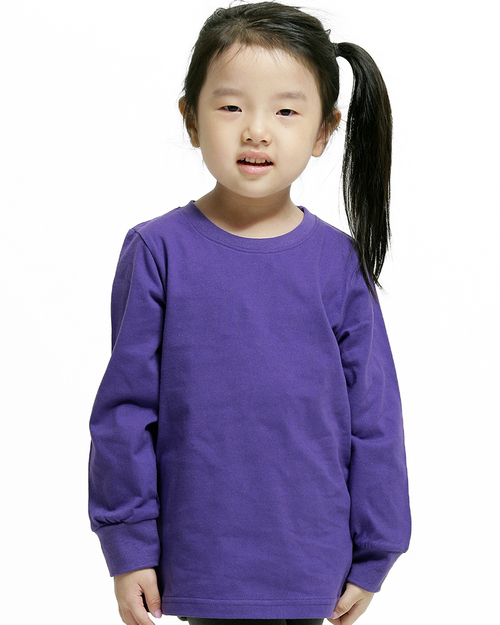 T恤訂製款束口素面長袖童版-紫<span>TCANK-A02-00175</span>示意圖