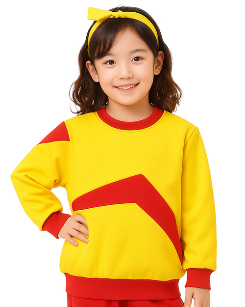 國小運動服-拼接黃配紅<span>KINDER-W-B03</span>示意圖