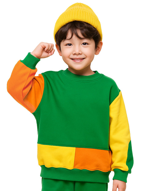 幼兒園運動服/幼兒園制服-綠配黃橘<span>KINDER-W-B01</span>示意圖