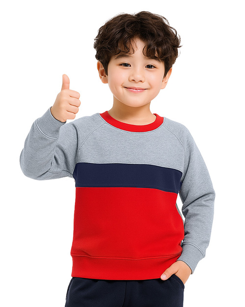 幼兒園運動服幼兒園制服-丈青配紅灰<span>KINDER-W-B06</span>示意圖