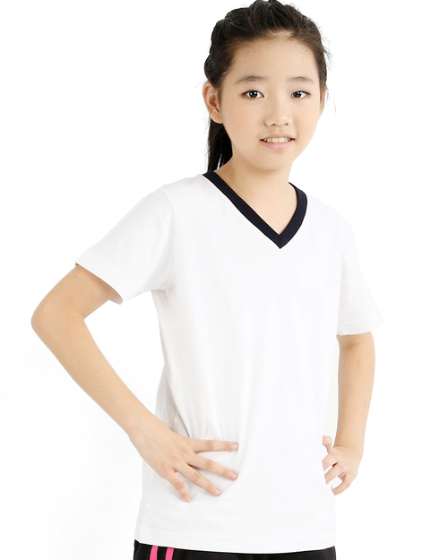 T恤訂製款v領運動風童版-白黑<span>tcank-b01-00094</span>示意圖