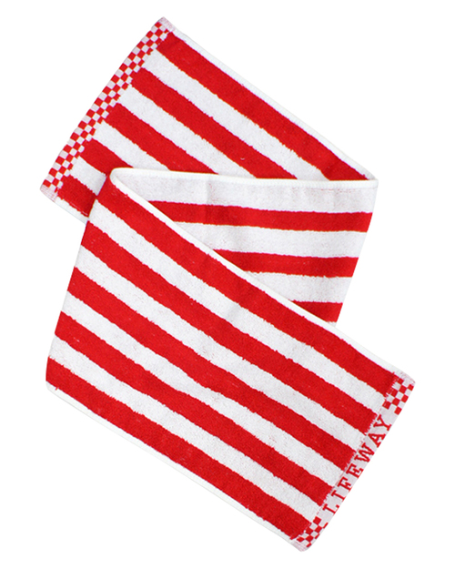 條紋運動毛巾 大紅白<span>TOW-A01</span>示意圖