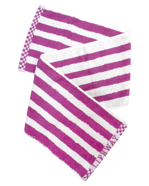 條紋運動毛巾 紅紫白<span>TOW-A03</span>示意圖