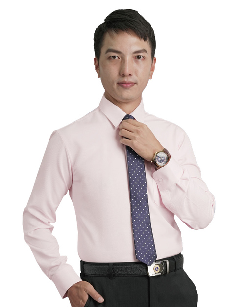 男襯衫 長袖襯衫 短袖襯衫 粉色斜紋 小領 <span>TS-06M</span>示意圖
