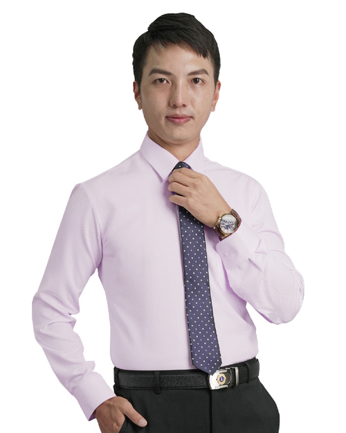 男襯衫 長袖襯衫 短袖襯衫 紫色斜紋 小領 <span>TS-08M</span>示意圖
