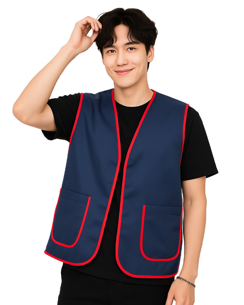 活動背心訂製款｜魔鬼氈｜丈青滾紅｜<span>VCAN-A-03</span>示意圖