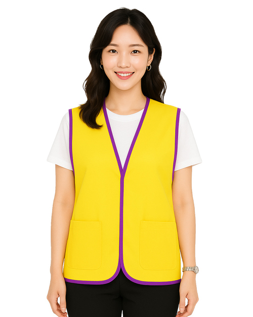 雙面穿活動背心訂製｜棗紅黃滾亮紫｜<span>VCAN-F-01</span>示意圖