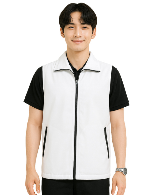 休閒背心選舉背心｜加內裡 訂製款｜白配黑｜<span>VCAN-D-11</span>示意圖