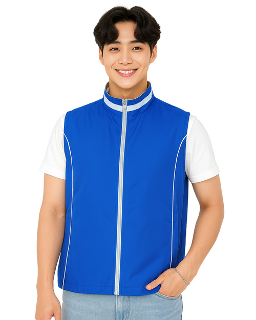 休閒背心選舉背心｜加內裡 訂製款｜寶藍配灰｜<span>VEST-A01-C</span>示意圖