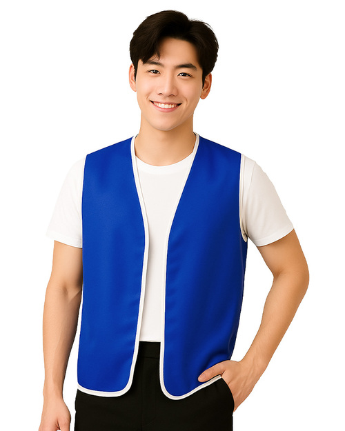 活動背心訂製款｜寶藍滾白｜<span>VUI-B-03</span>示意圖