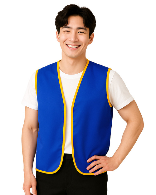 活動背心訂製款｜寶藍滾金黃｜<span>VUI-B-06</span>示意圖