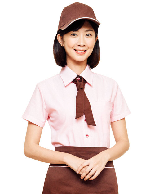 外場制服 襯衫 訂製 粉紅細條紋 <span>WAT-05</span>示意圖