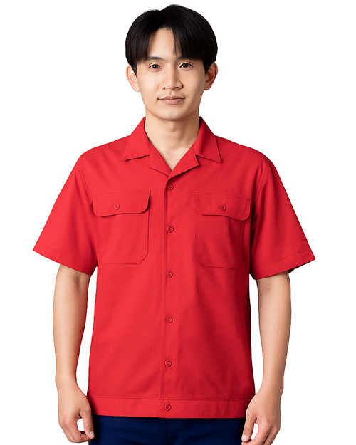 工作服 短袖 訂製 紅<span>WORK-A07</span>示意圖