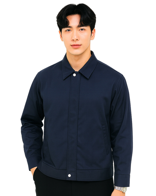 工作外套訂製｜下擺調釦｜丈青｜<span>WORK-C10</span>示意圖