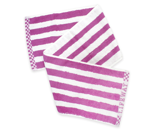條紋運動毛巾 紫條紋示意圖