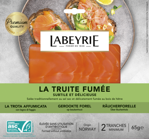 LABEYRIE切片65G煙燻鱒魚<br>LABEYRIE SMOKED TROUT<br>示意圖