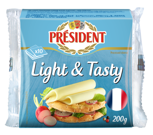 總統牌較低脂切片乾酪<br/>LIGHT PROCESSED 10 SLICES <br/>示意圖