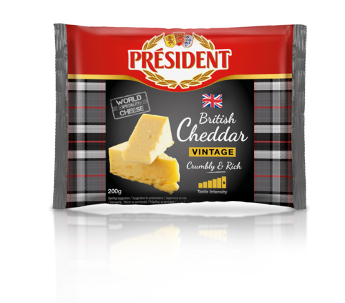 總統牌麥克連蘇格蘭特級陳年白色切達乳酪<br/>PRESIDENT STRONG EXTRA MATURE WHITE SCO.CHEDDAR <br/>示意圖