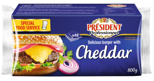 總統牌漢堡切片乾酪(800G)<br/>BURGER W/CHEDDAR 48 SLICES <br/>示意圖