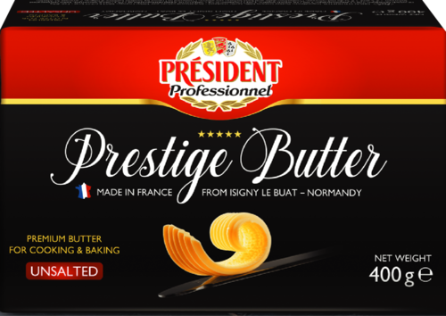 總統牌頂級無鹽奶油方塊(黑色包裝)<br>PRESIDENT PRESTIGE UNSALTED BUTTER示意圖