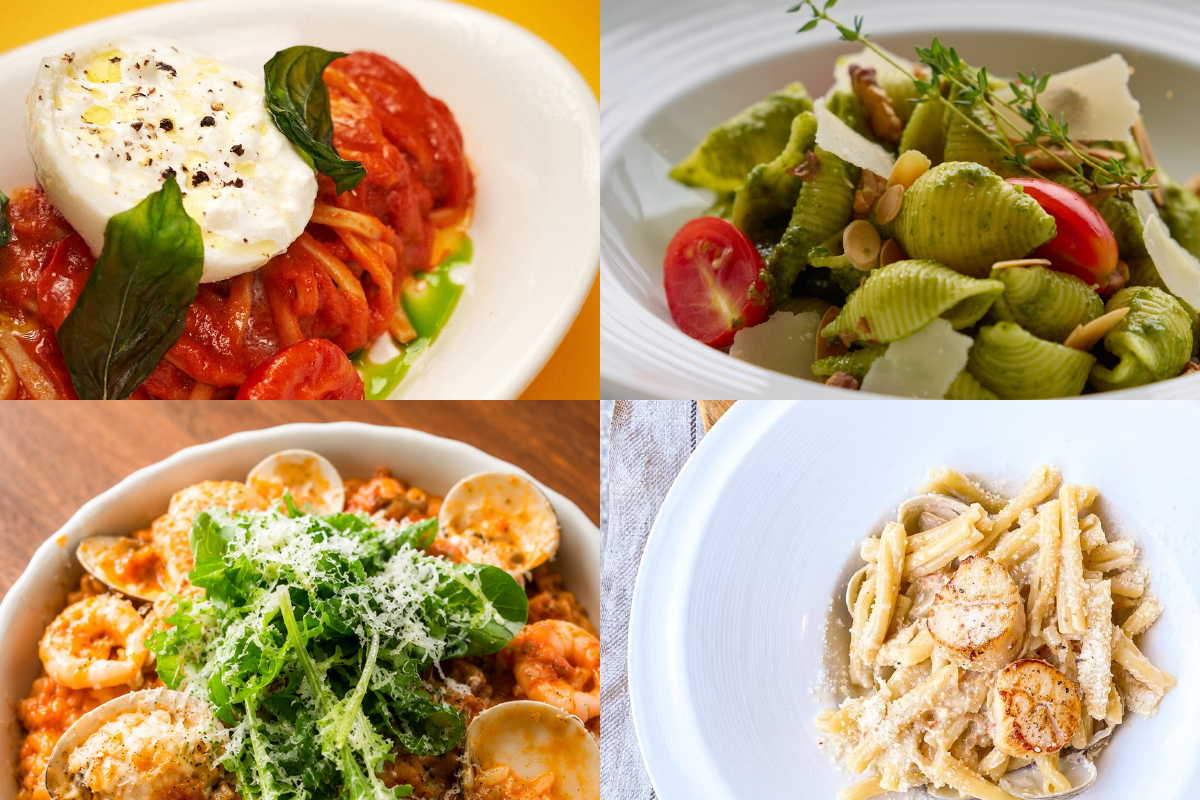圖片來源：左上-Pasta&Co.、右上-eslite café松菸店、左下-隅室咖啡餐廳 us cafe 六合店、右下-好食慢慢