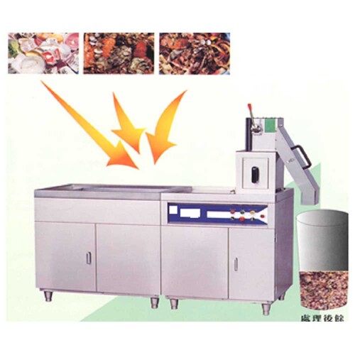 殘菜處理機+前導槽示意圖