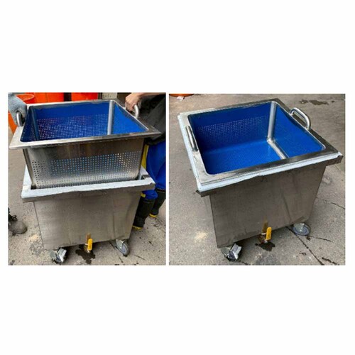 活動式殘菜桶車/含殘渣籃示意圖