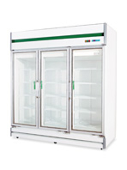 三門玻璃展示冰箱示意圖