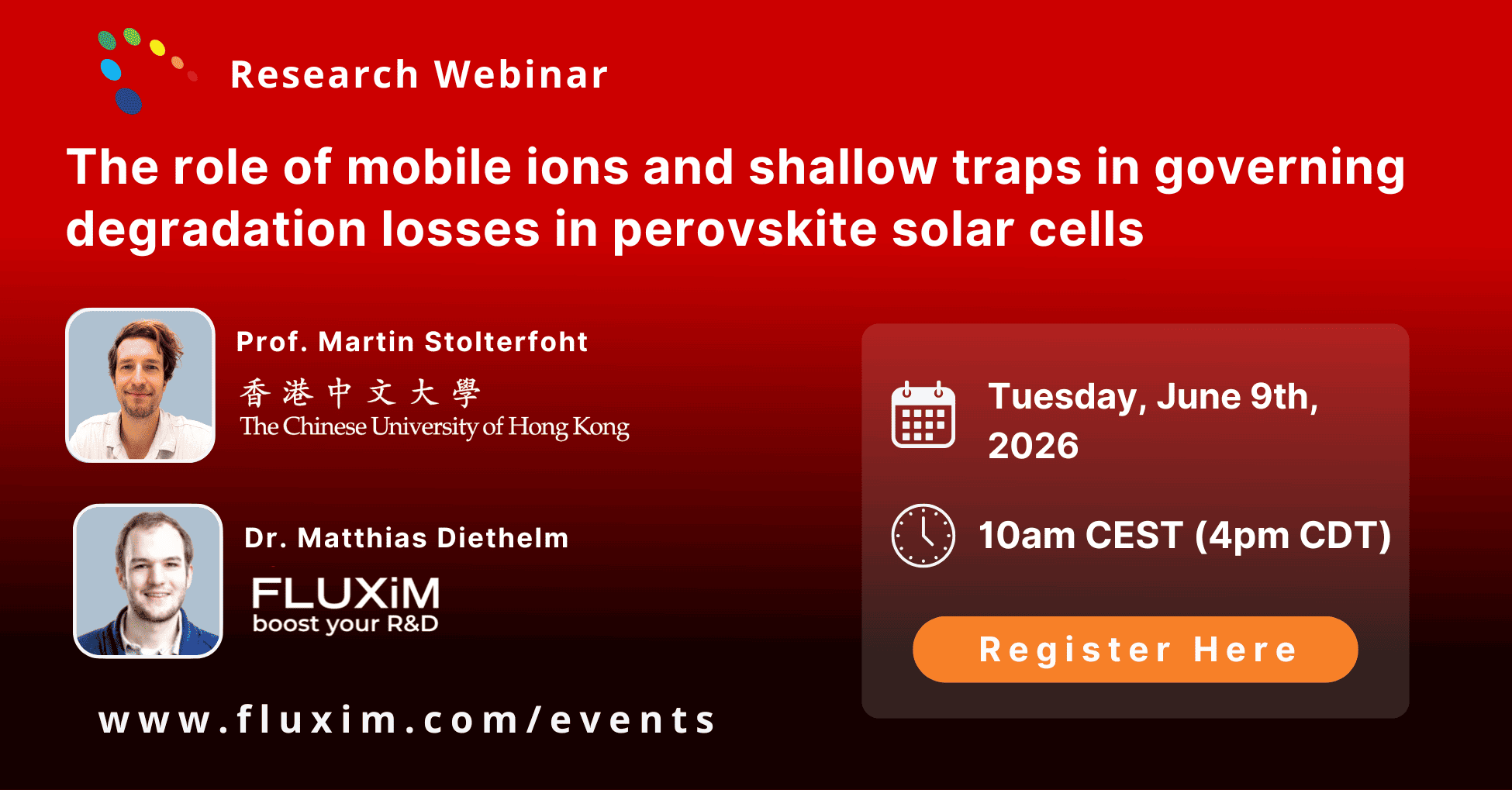 Our next Fluxim Research Webinar is coming up next Tuesday, June 9. For the 20th edition of the series