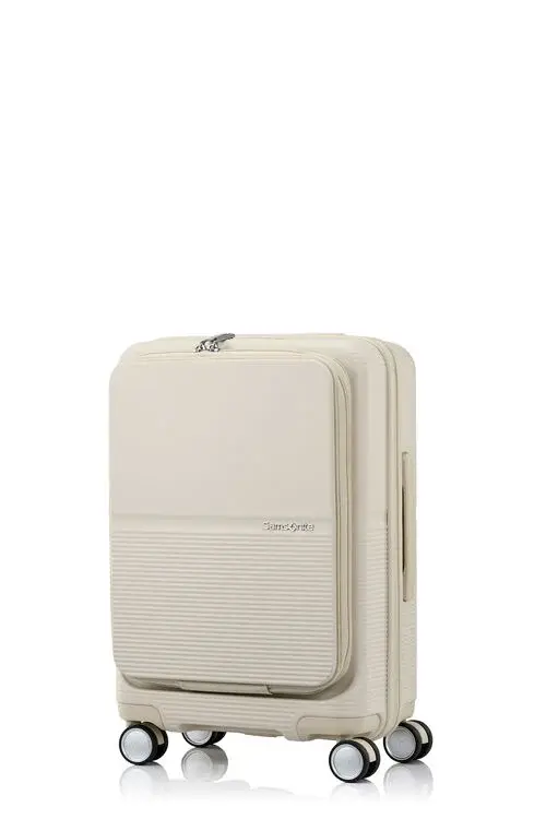 samsonite FLATFORM 象牙白20吋可擴充四輪登機箱示意圖