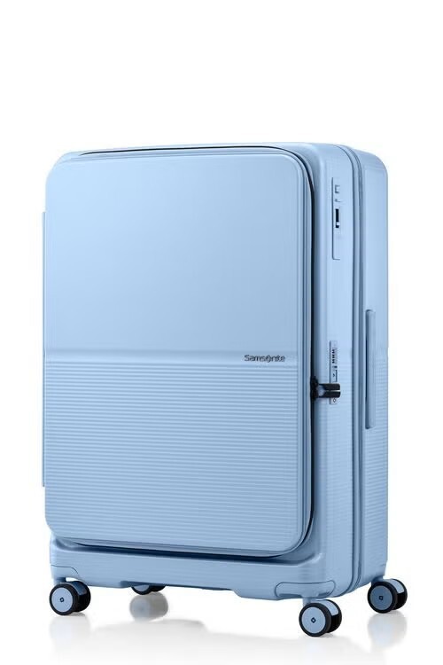 samsonite FLATFORM 迷霧藍 28吋 煞車前開箱示意圖