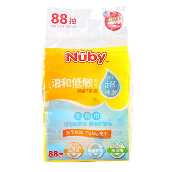 Nuby  EDI超純水柔濕巾88抽-3包入示意圖