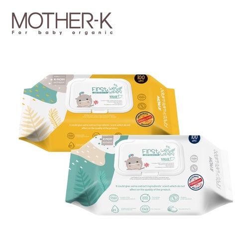 MOTHER-K 自然純淨嬰幼兒濕紙巾-掀蓋柔花100抽示意圖
