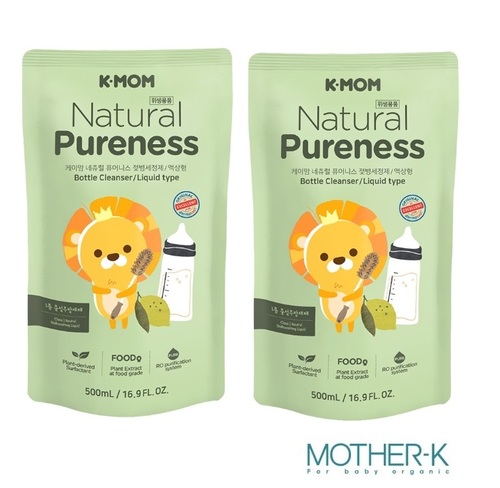 韓國K-MOM 有機植萃蔬果奶瓶清洗液-補充包2入-500ml示意圖