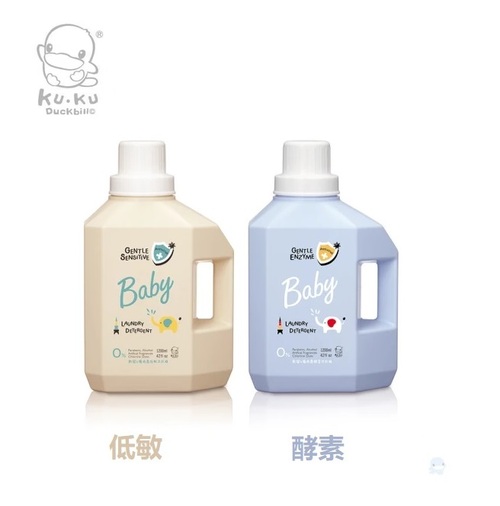 KUKU 酷咕鴨 清除新冠&腸病毒低敏嬰兒洗衣精｜酵素嬰兒洗衣精1200ml(特調寶寶香/特調鼠尾草)｜洗衣精示意圖