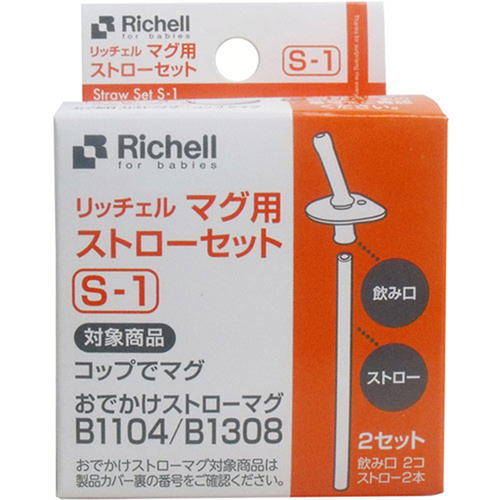 Richell 補充吸管配件組盒裝示意圖