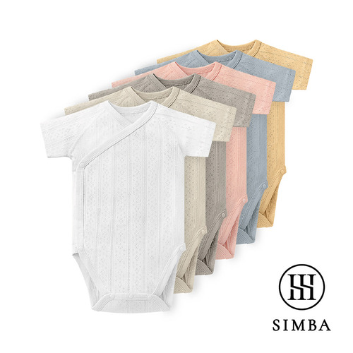 Simba小獅王辛巴 Air Upper 透氣棉開襟包屁衣60cm/70cm(短袖)｜包屁衣｜寶寶內著｜寶寶衣服｜連身裝示意圖