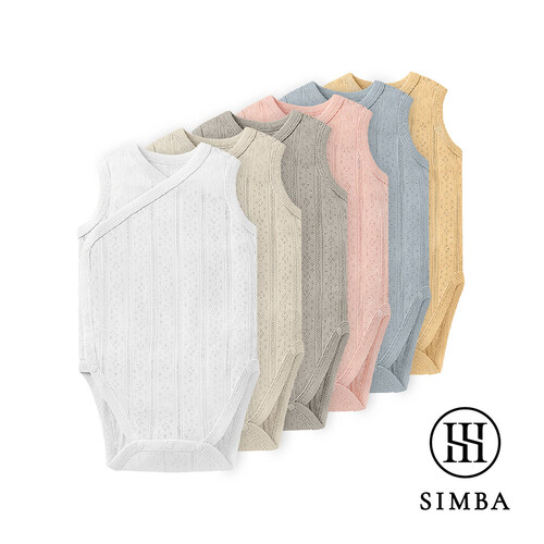 Simba小獅王辛巴 Air Upper 透氣棉開襟包屁衣70cm(無袖)｜包屁衣｜寶寶內著｜寶寶衣服｜連身裝示意圖